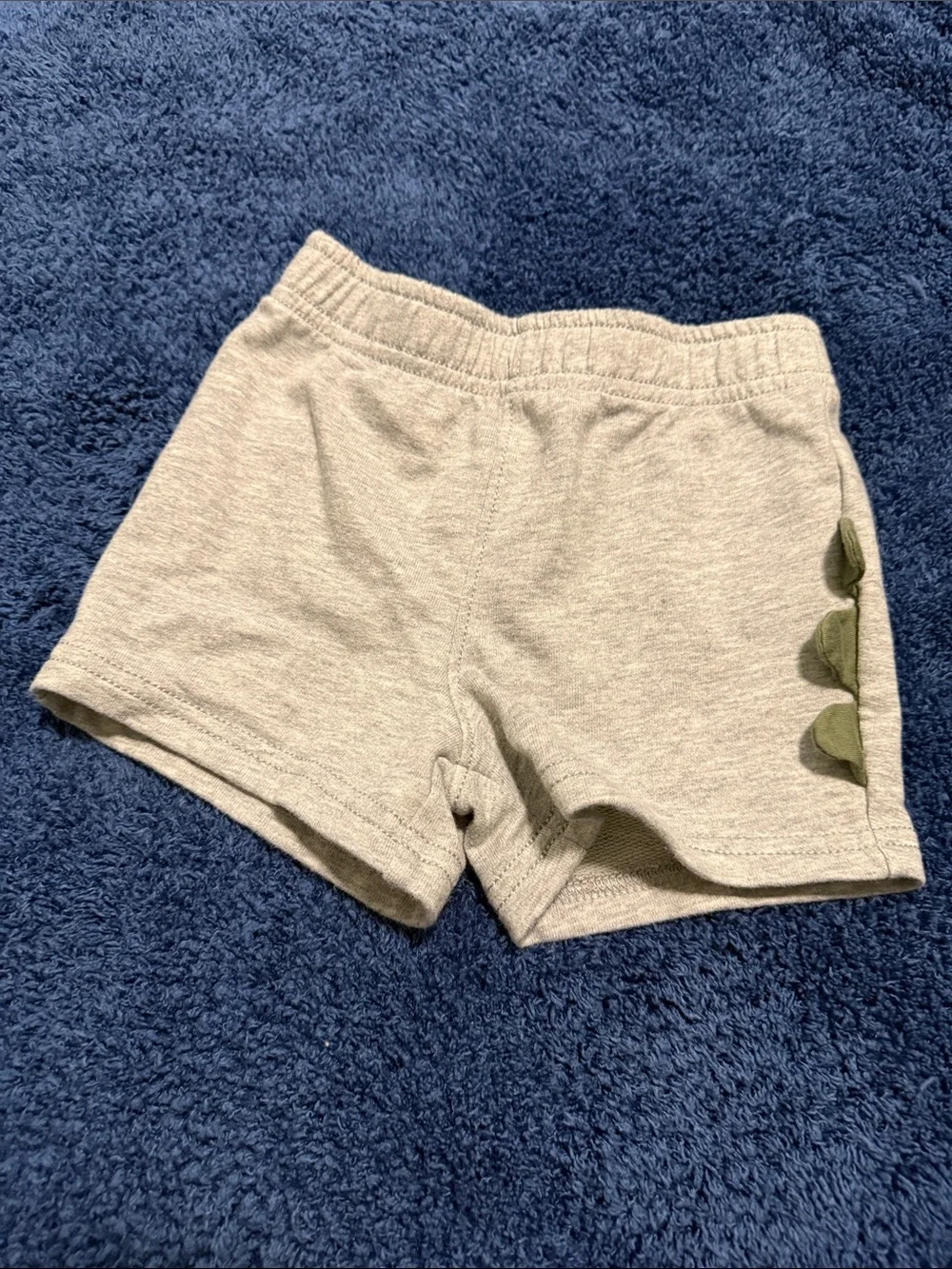 Carter's Light Gray Knit Shorts with Green Animal  Trim